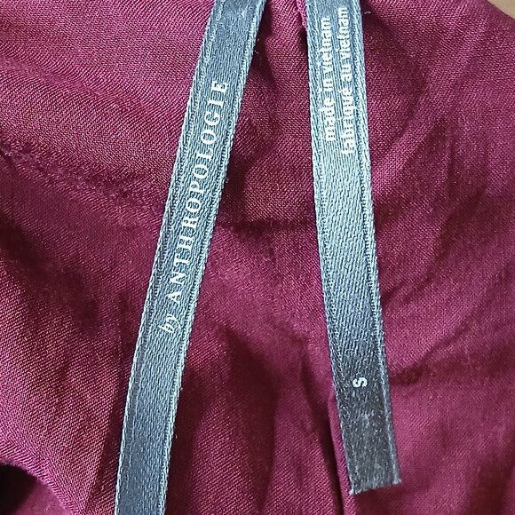 Anthropologie Toulon Pleated Mini Dress Burgundy Size Small - Picture 7 of 9